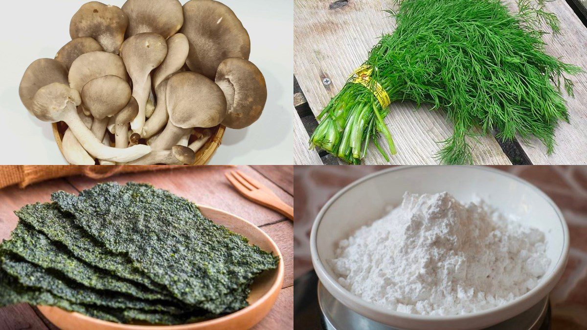 Ingredients for vegetarian mushroom cake