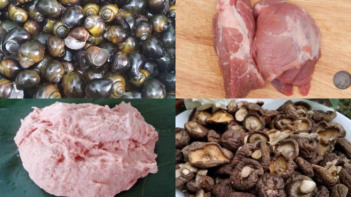 Ingredients for crispy snail cake