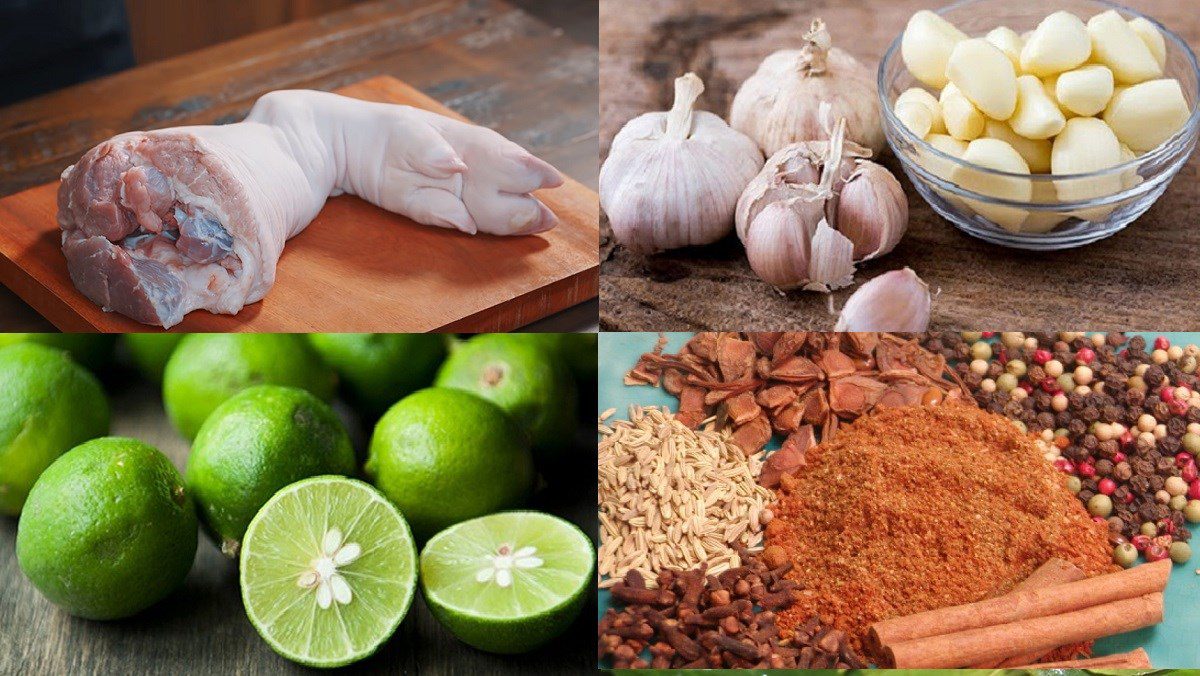 Ingredients for roasted pork leg using an air fryer