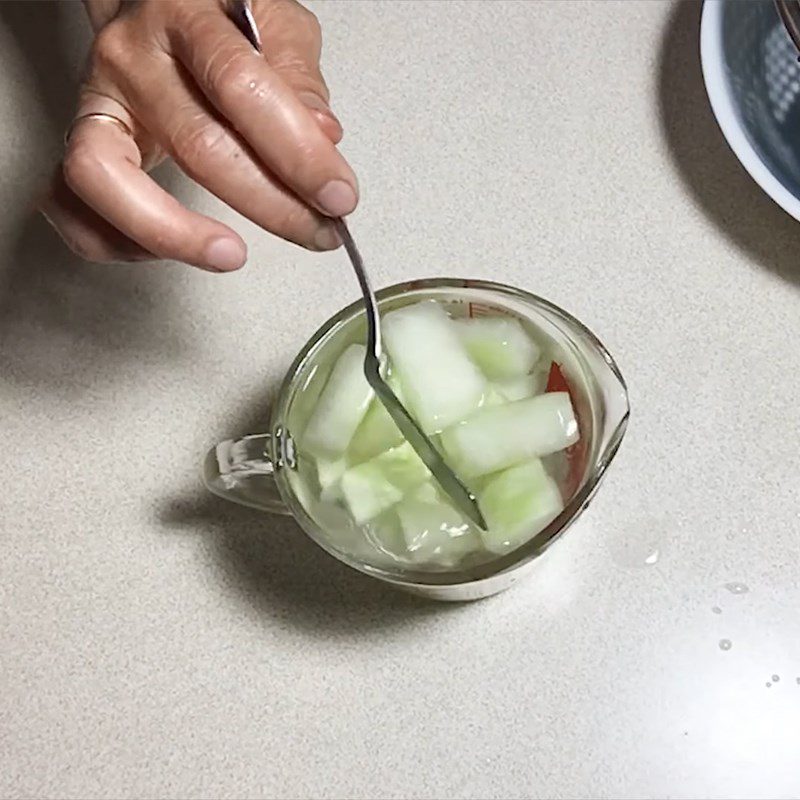 Step 2 Blanch the watermelon rind in diluted vinegar Watermelon Jam