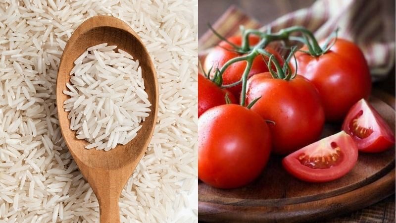 Ingredients for tomato porridge dish