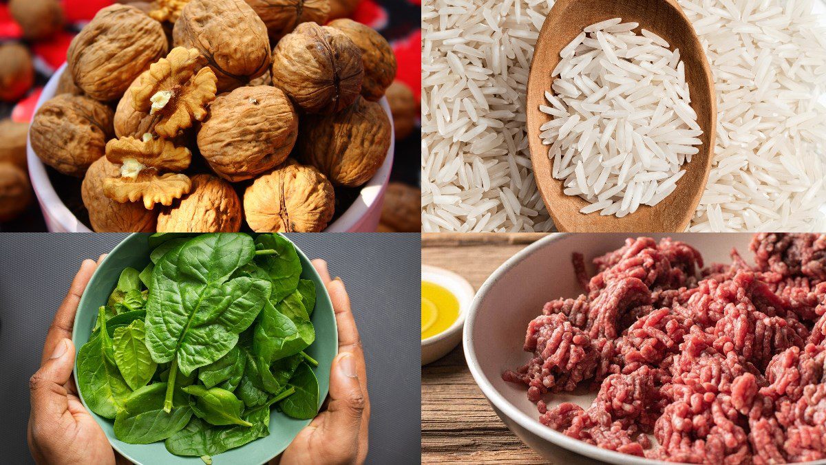 Ingredients for walnut porridge dish