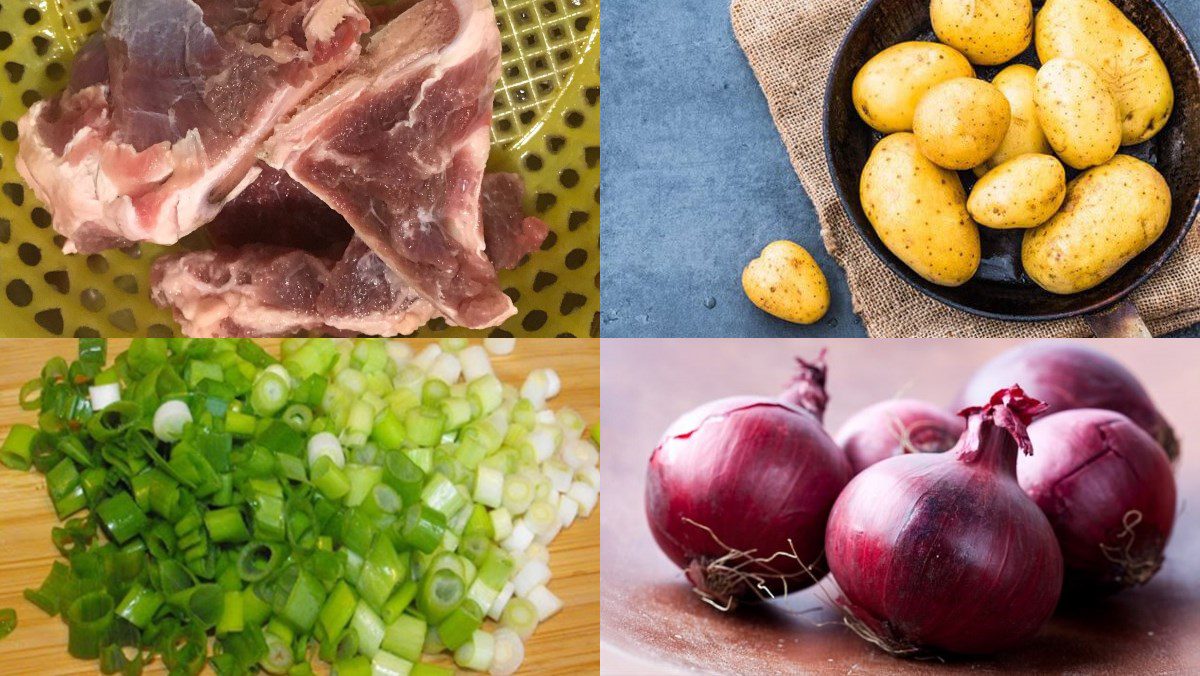 Ingredients for potato bone soup