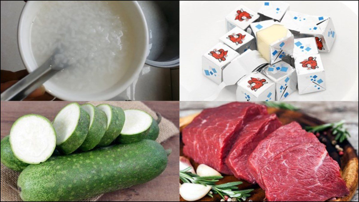 Ingredients for beef cheese porridge