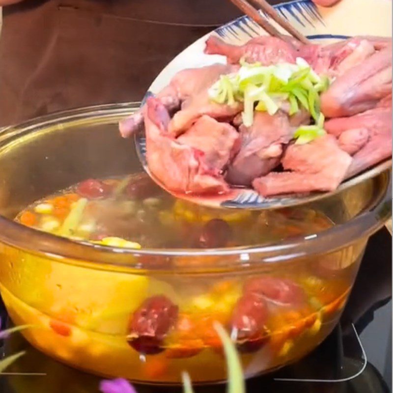 Step 2 Cooking Pigeon Stewed in Coconut (Recipe shared from Tiktok Cooking with TasteVN)