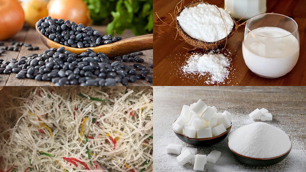 Ingredients for 3 ways to cook black bean dessert