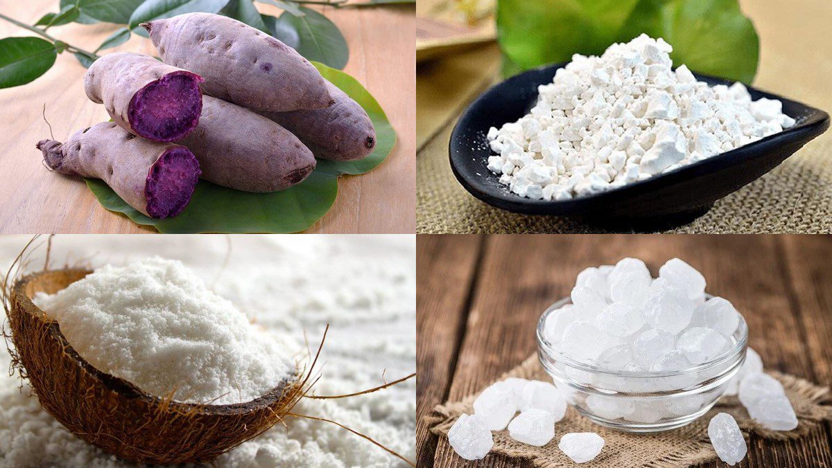 Ingredients for purple sweet potato dessert