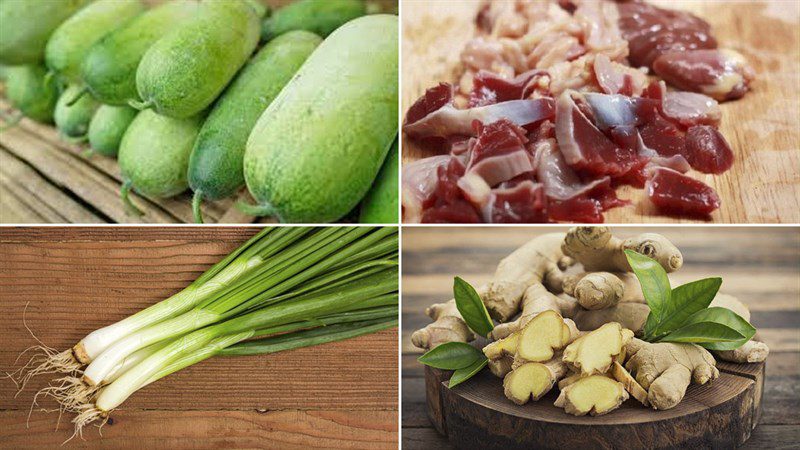 Ingredients for stir-fried gourd dish