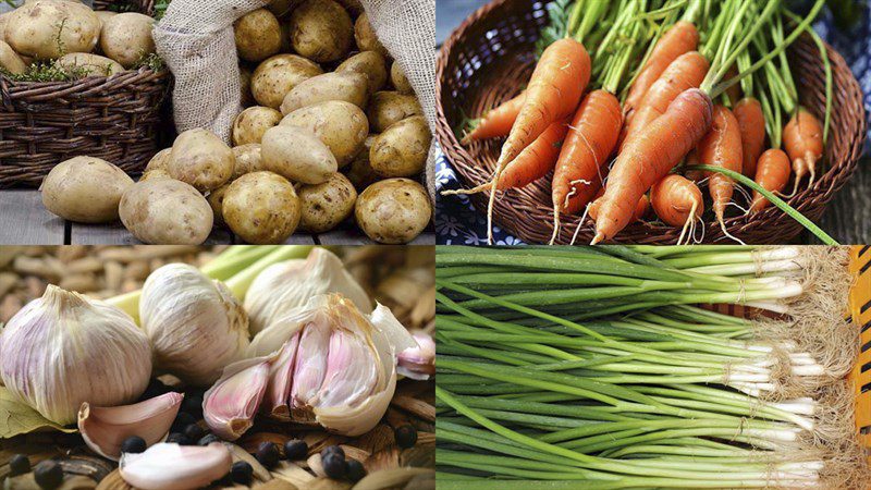 Ingredients for garlic fried potatoes