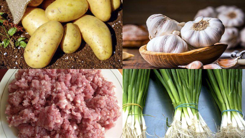 Ingredients for stir-fried potato dish