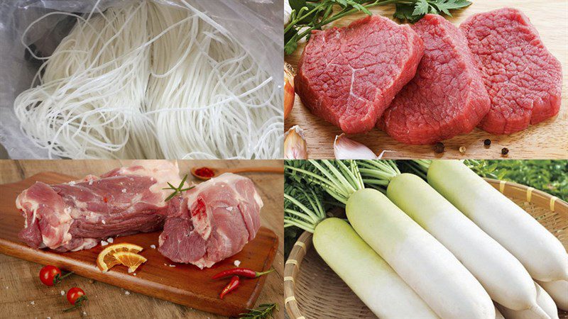 Ingredients for beef noodle soup