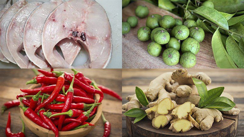 Ingredients for the dish of sour braised fish