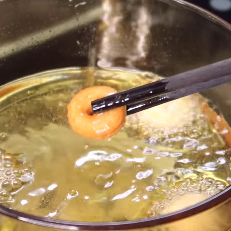 Step 3 Frying Mini Donuts