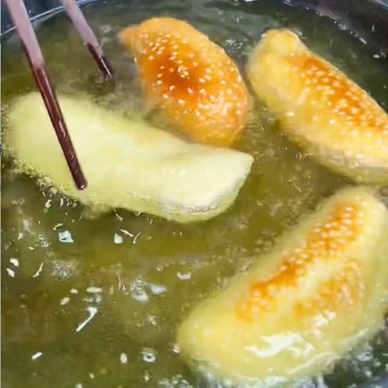 Step 4 Frying the Pancakes Durian Pancakes (Recipe shared from Tiktok Cooking with TasteVN)