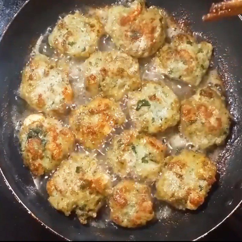 Step 5 Fry the Fish Cakes Fried Tilapia with Betel Leaves