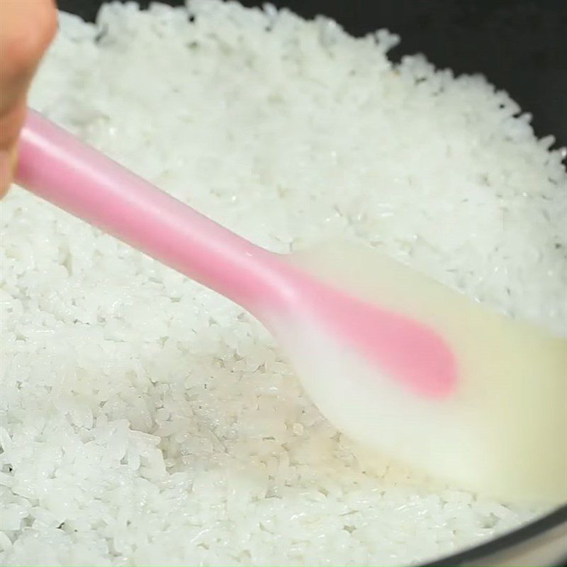 Step 3 Frying Rice Crispy Rice with Pork Floss