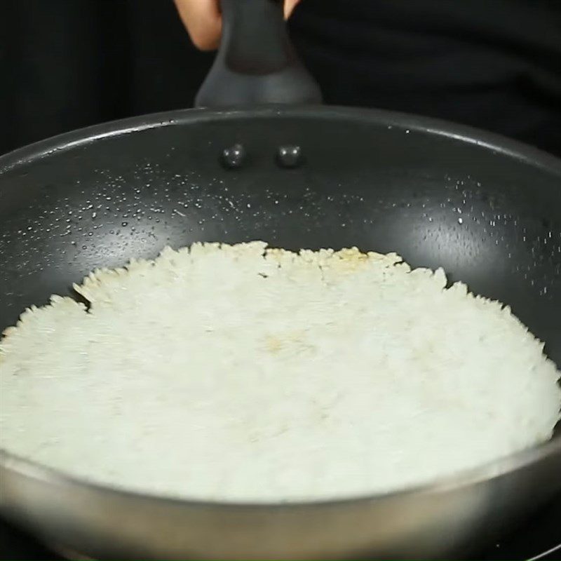 Step 3 Frying Rice Crispy Rice with Pork Floss