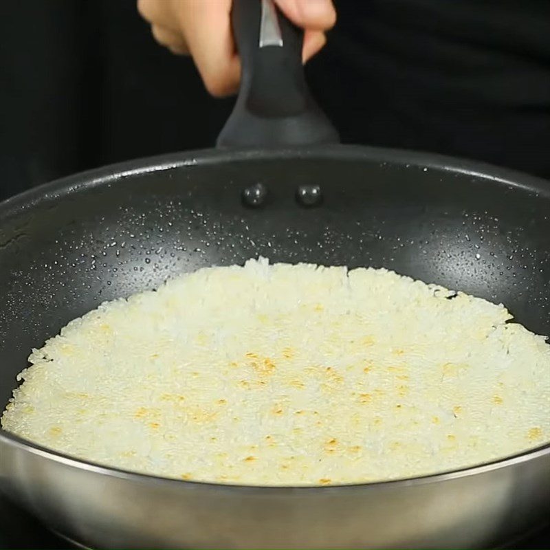 Step 3 Frying Rice Crispy Rice with Pork Floss