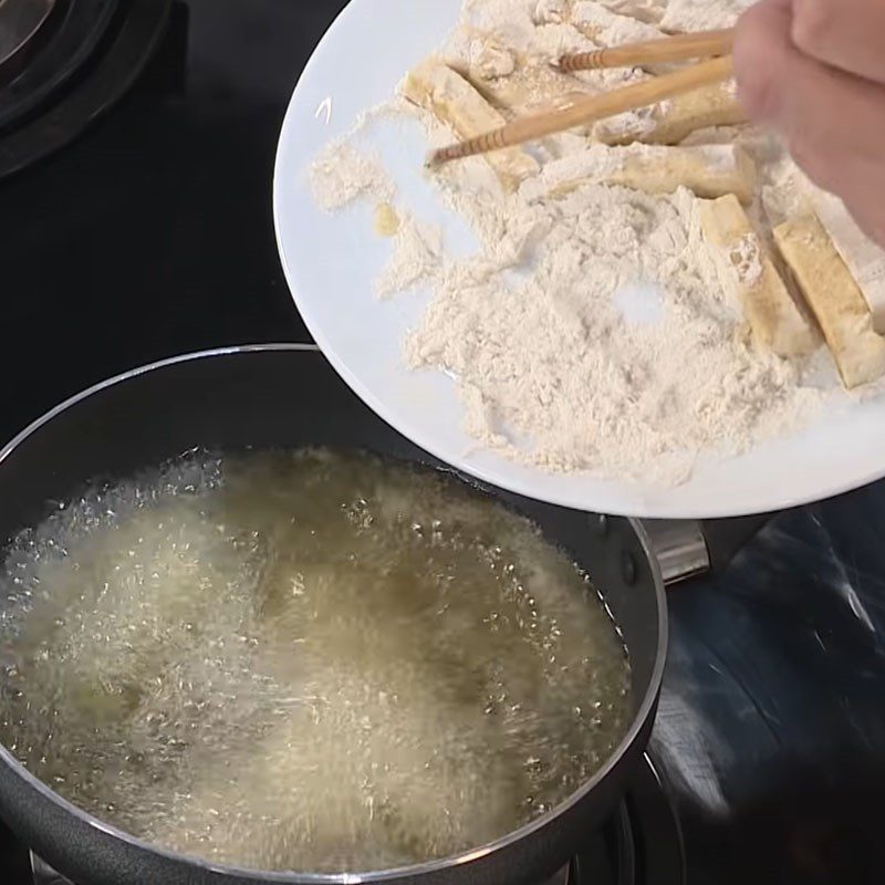 Step 2 Frying Tofu Fried Tofu Salad