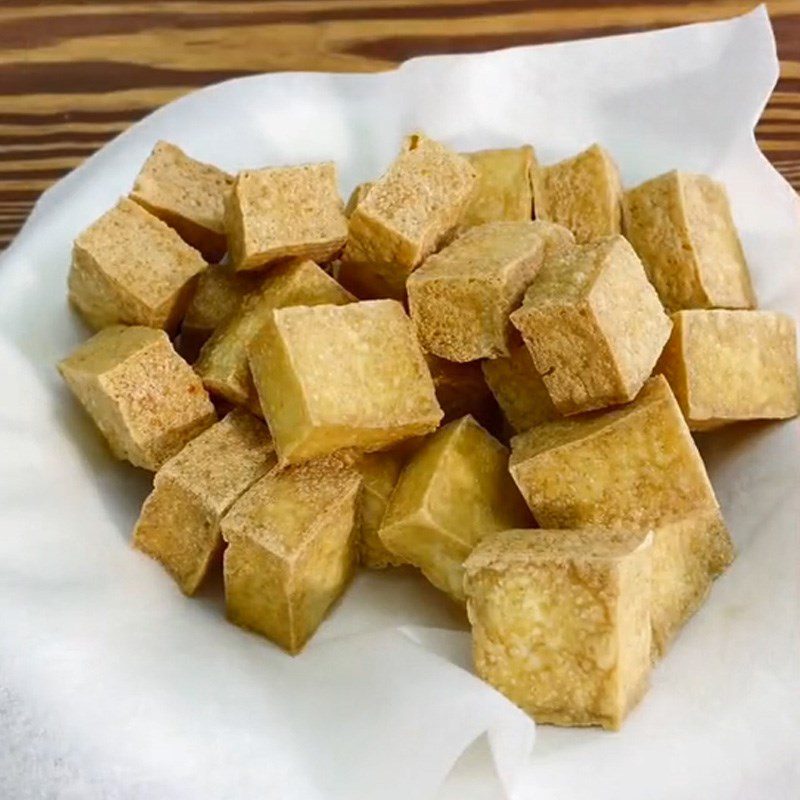 Step 2 Fry the tofu Salted tofu (Recipe shared from TikTok Cooking with TasteVN)