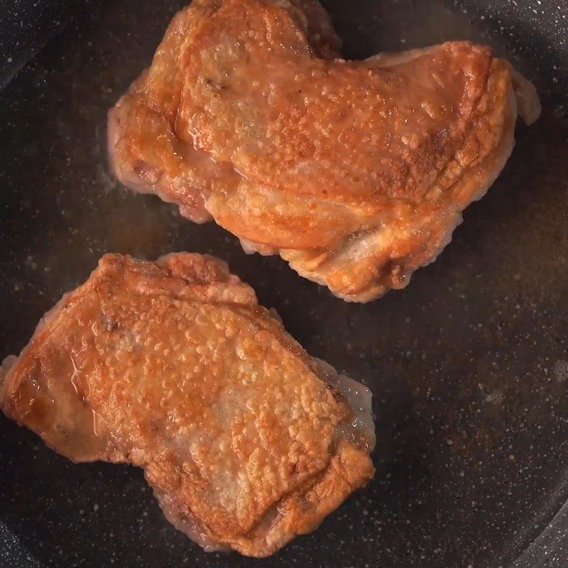 Step 2 Frying Chicken Teriyaki Chicken Rice Japanese Style