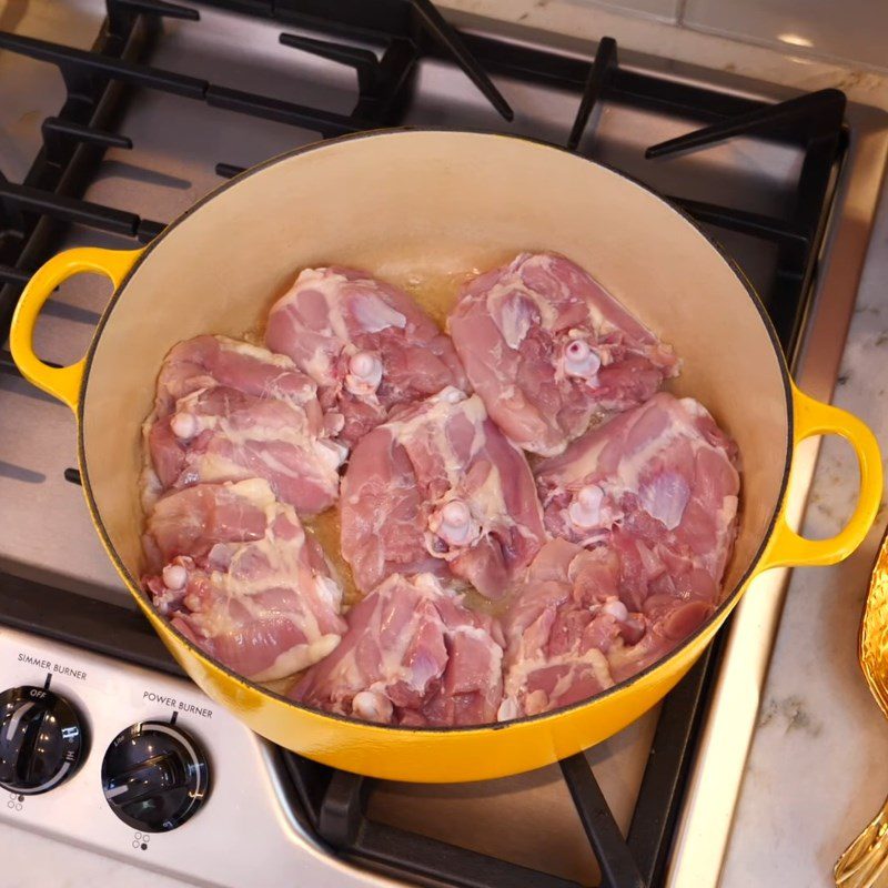 Step 3 Fry Adobo Chicken