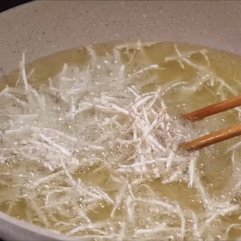 Step 4 Frying Taro Vegetarian Spring Rolls with Mung Beans