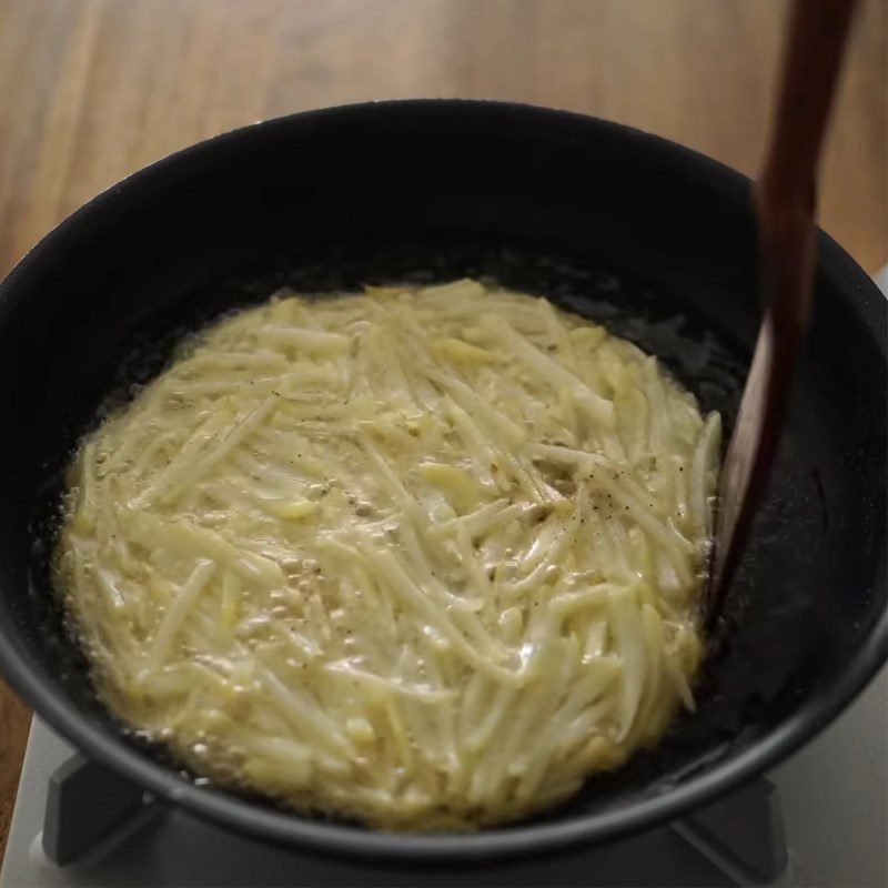 Step 3 Frying Potatoes Potato Pizza