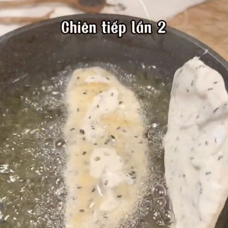 Step 3 Fry Sake Crispy fried Sake (Recipe from Tiktok channel Green Vegetarian Kitchen)