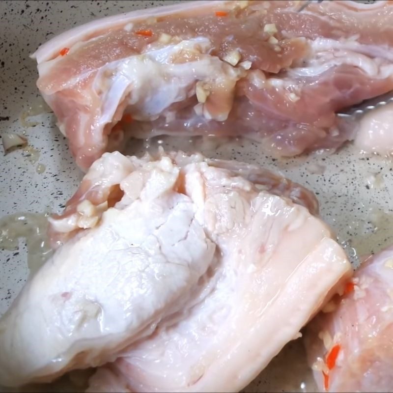 Step 6 Frying the meat Noodle with meat sauce and egg roll