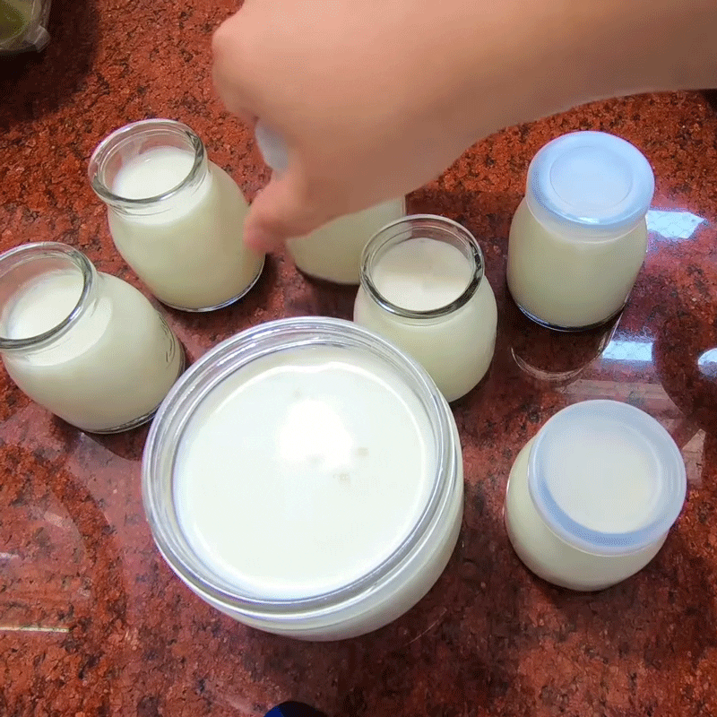 Step 3 Put into the container of Durian yogurt