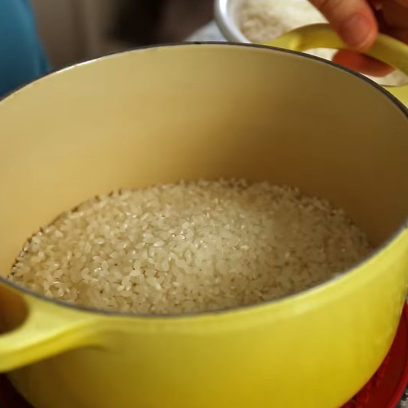 Step 2 Preparing rice Korean red bean rice