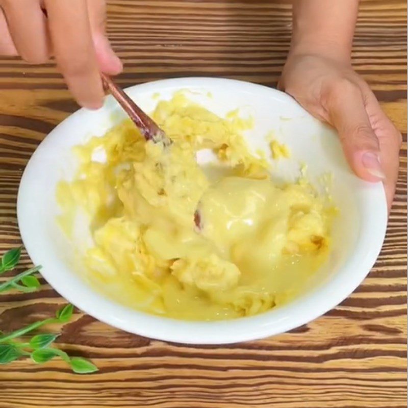 Step 2 Prepare the durian filling Durian fried cake (Recipe shared from Tiktok Cooking with TasteVN)