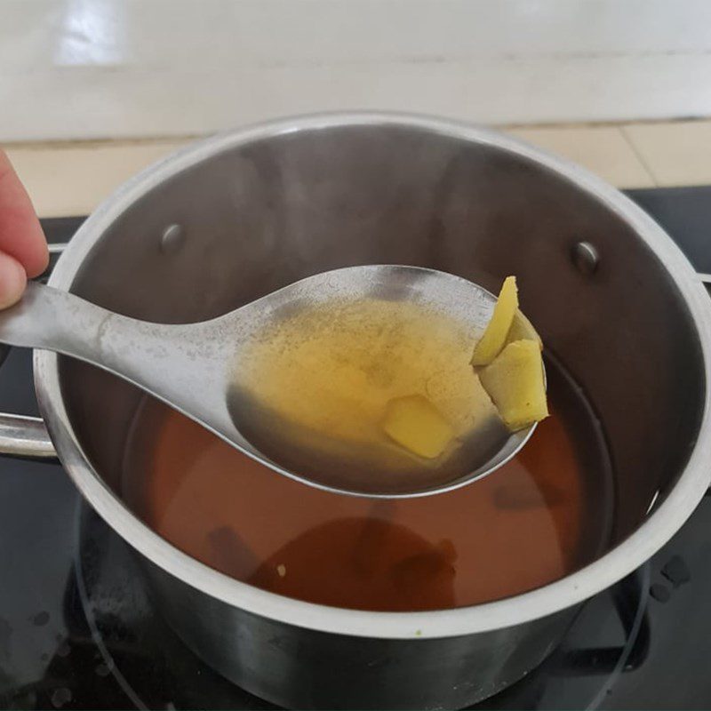 Step 4 Prepare ginger syrup Red bean tofu