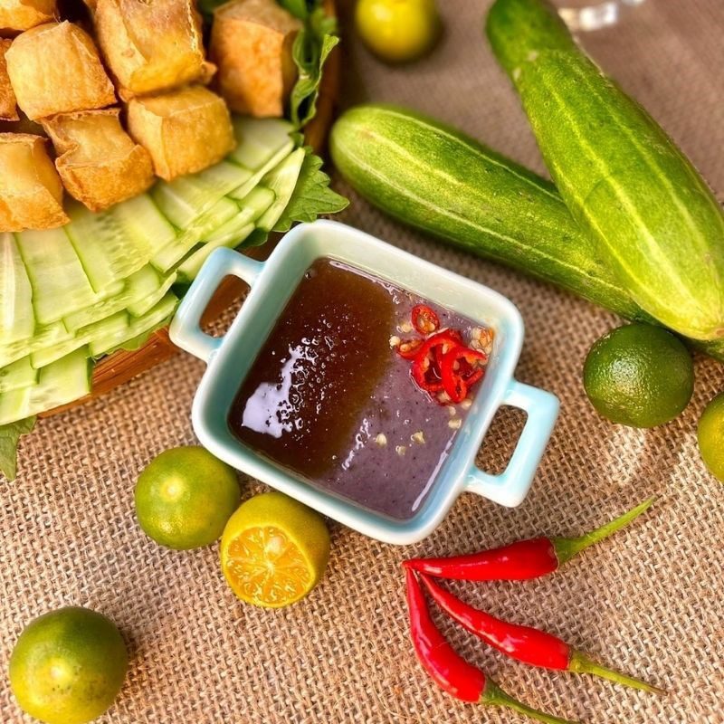 Step 3 Prepare vegetables and shrimp paste Crispy fried tofu with shrimp paste