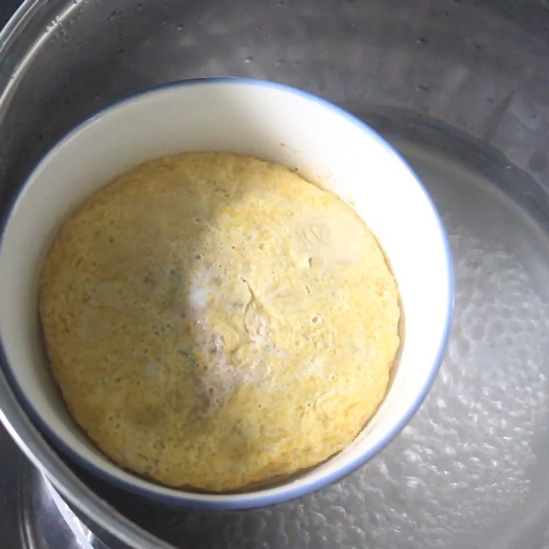 Step 2 Steaming shrimp paste Shrimp paste steamed with eggs basic