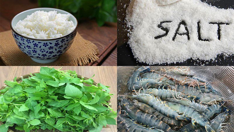 Ingredients for salt fried shrimp rice, salt fried shrimp