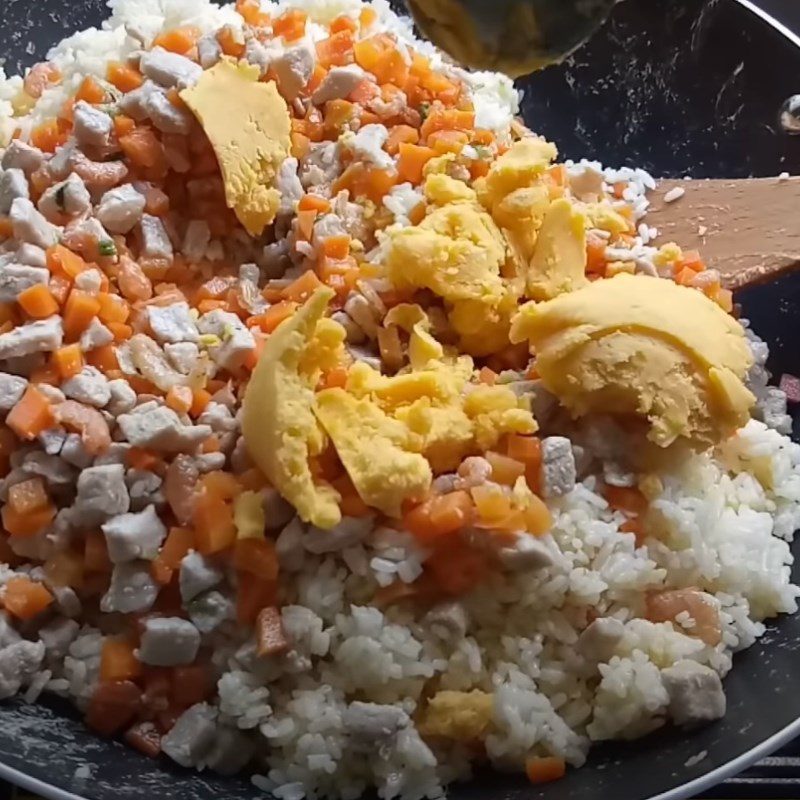 Step 5 Fried Rice Salted Egg Pork Fried Rice