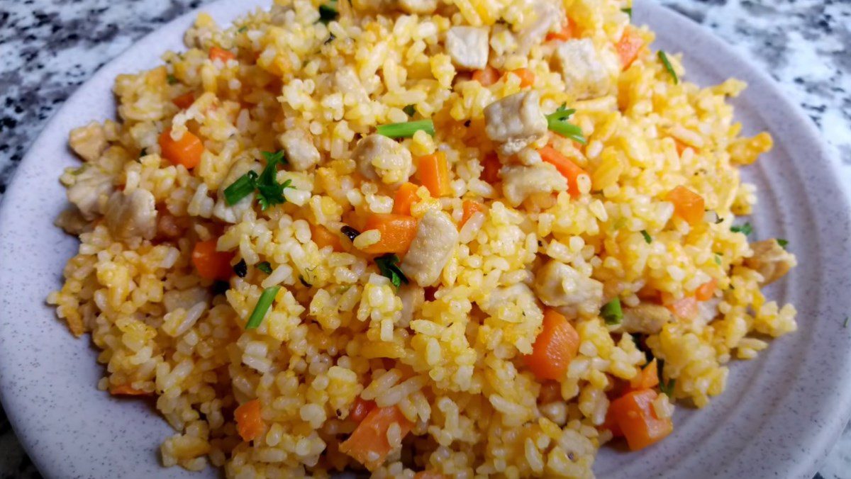 Salted egg pork fried rice