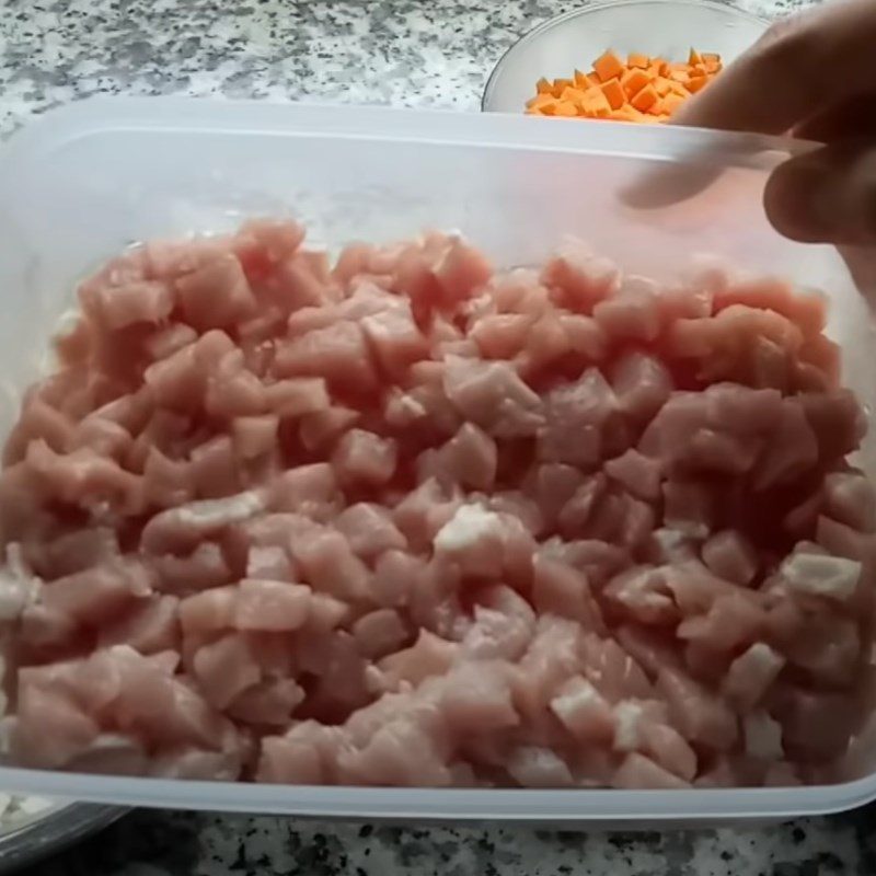 Step 1 Prepare and Marinate Pork Fried Rice with Pork and Salted Egg