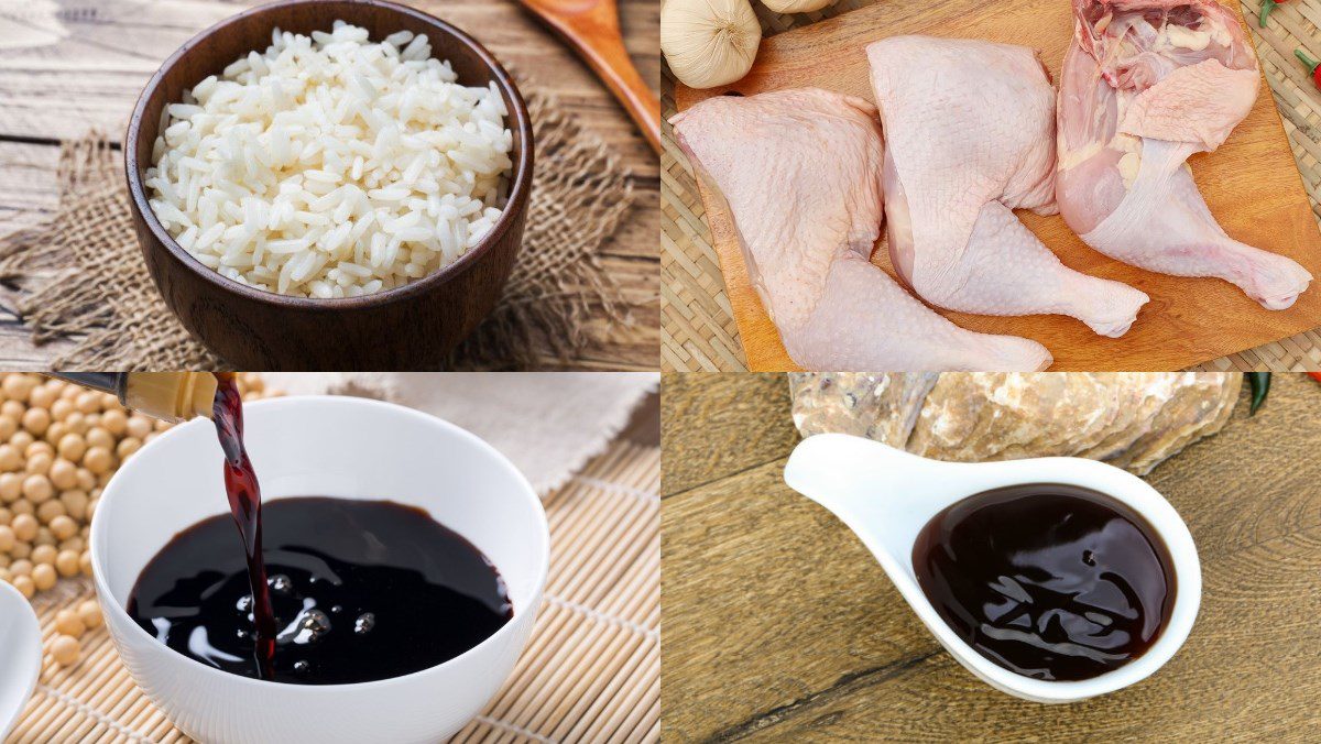 Ingredients for char siu chicken rice