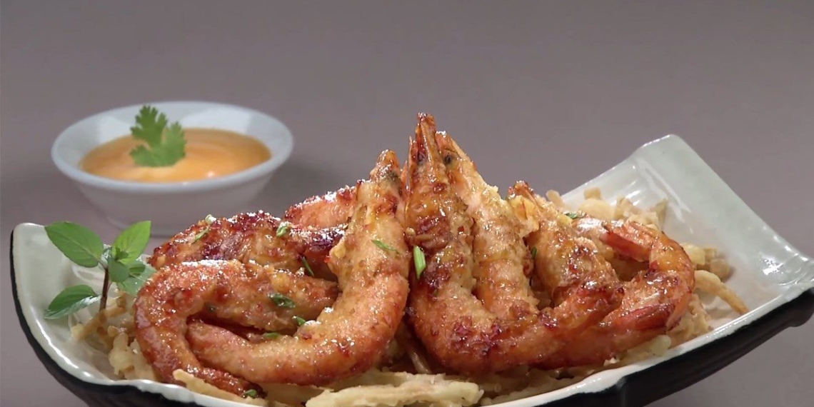 cooking deep fried shrimp delicious crispy aromatic really delicious rice 03961