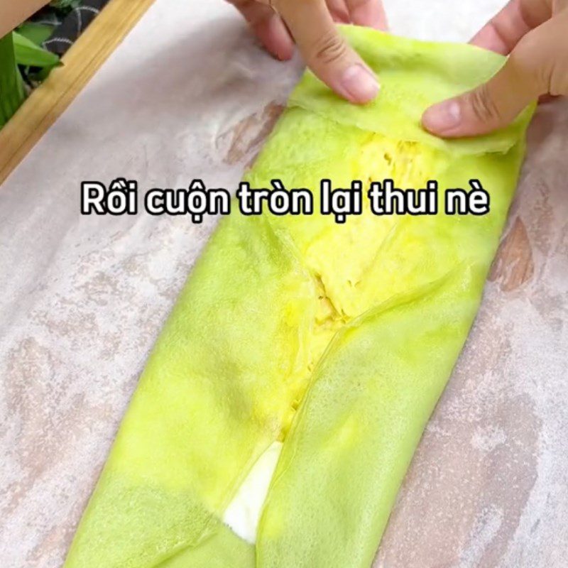 Step 4 Durian crepe roll Durian crepe roll (Recipe from the TikTok channel Cooking with TasteVN)