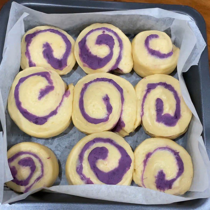 Step 6 Rolling the bread Purple sweet potato milk bread