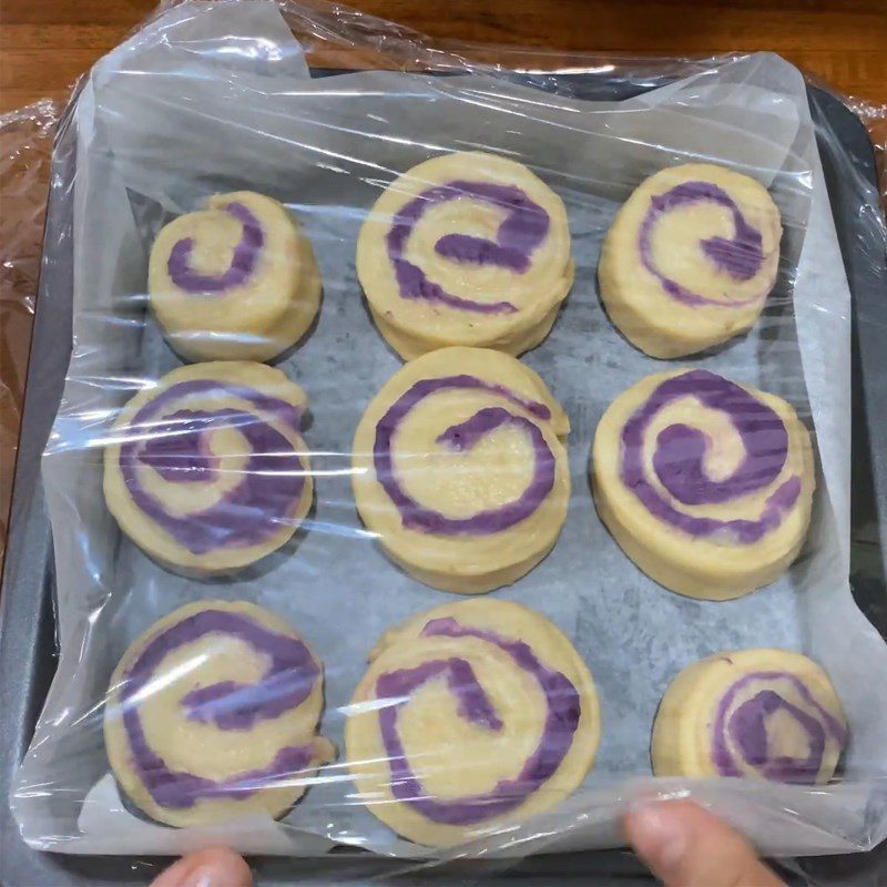 Step 6 Rolling the bread Purple sweet potato milk bread