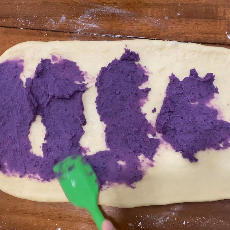 Step 6 Rolling the bread Purple sweet potato milk bread