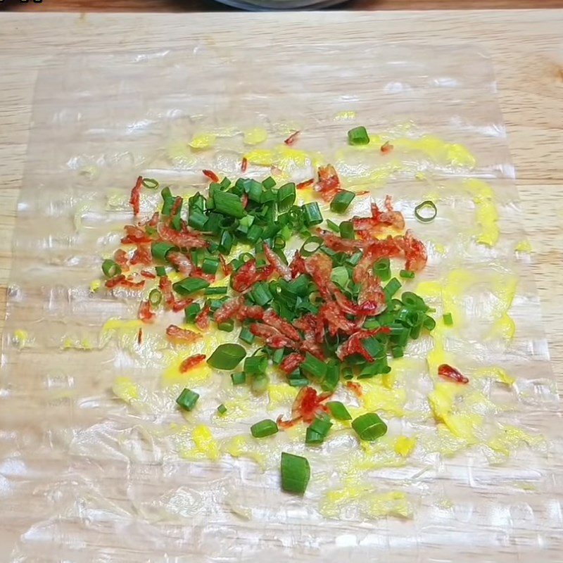 Step 2 Wrap the rice paper for Fried Rice Paper Rolls