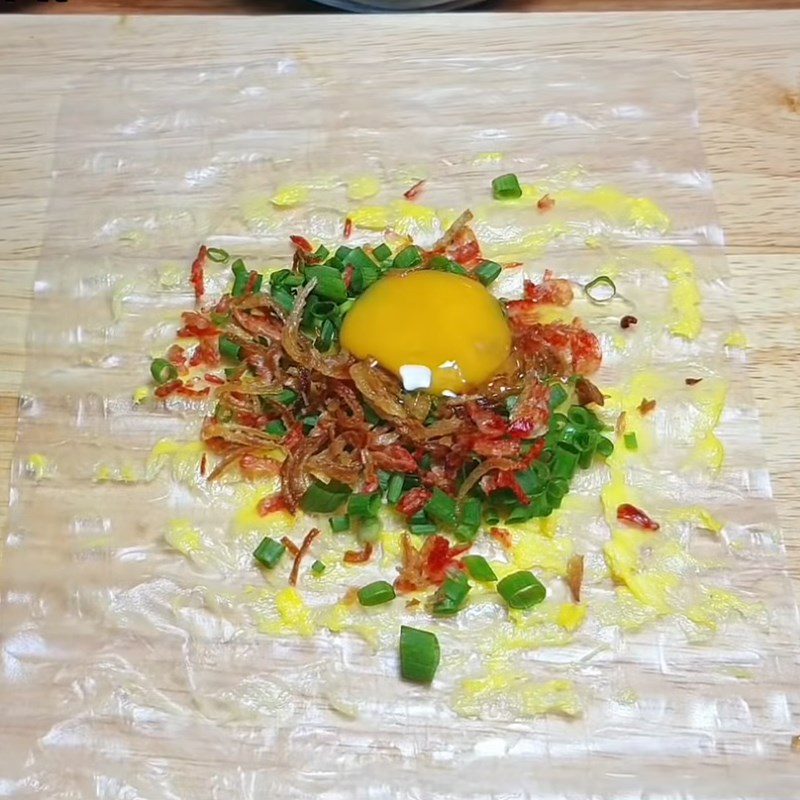 Step 2 Wrap the rice paper for Fried Rice Paper Rolls