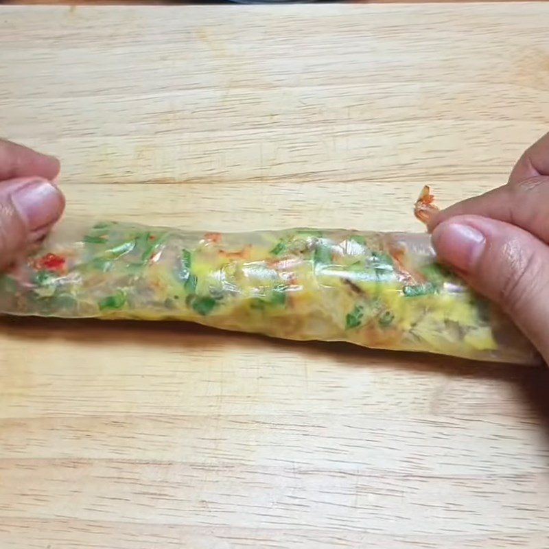 Step 2 Wrap the rice paper for Fried Rice Paper Rolls