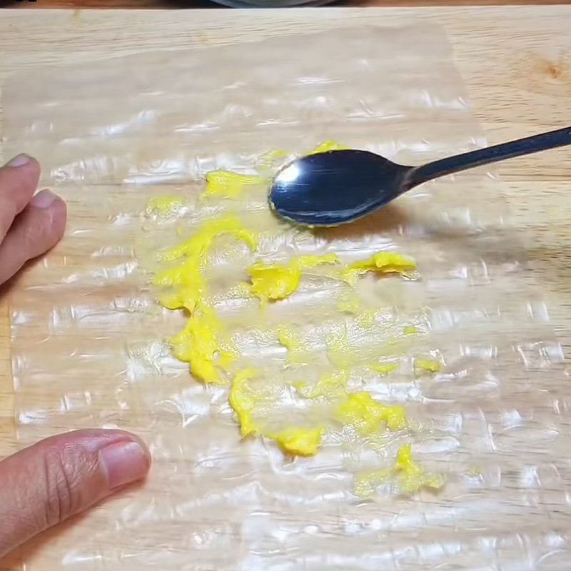 Step 2 Wrap the rice paper for Fried Rice Paper Rolls